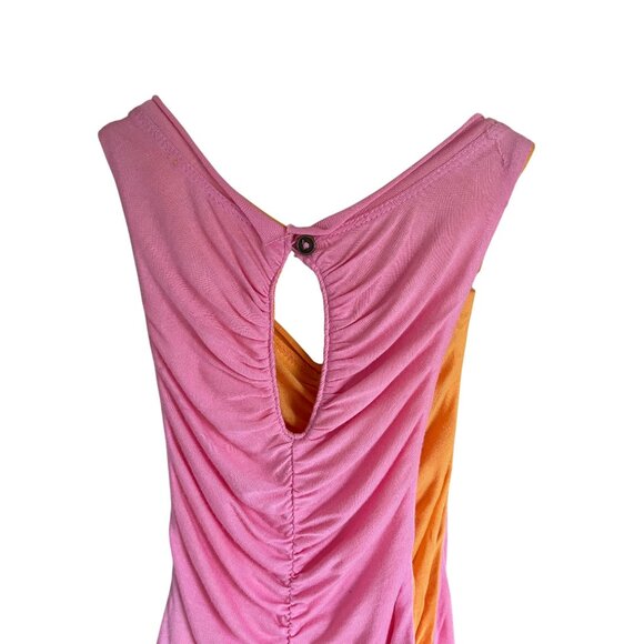 Pilcro Anthropologie Size XS Bubblegum Pink Orange Reversible Tank Top Ruched Mo - Picture 10 of 11